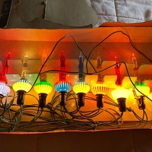 Vintage Bubble Lites Lights Mix Noma/Royal/Holly Brands Noma Damaged Box